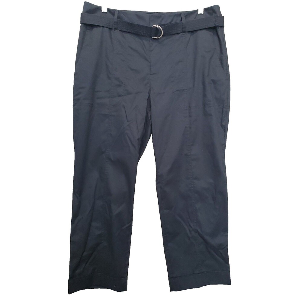 Chico's Black Casual Self Belt Utility Ankle Pant Size 2.5P (14P) Pockets NWT
